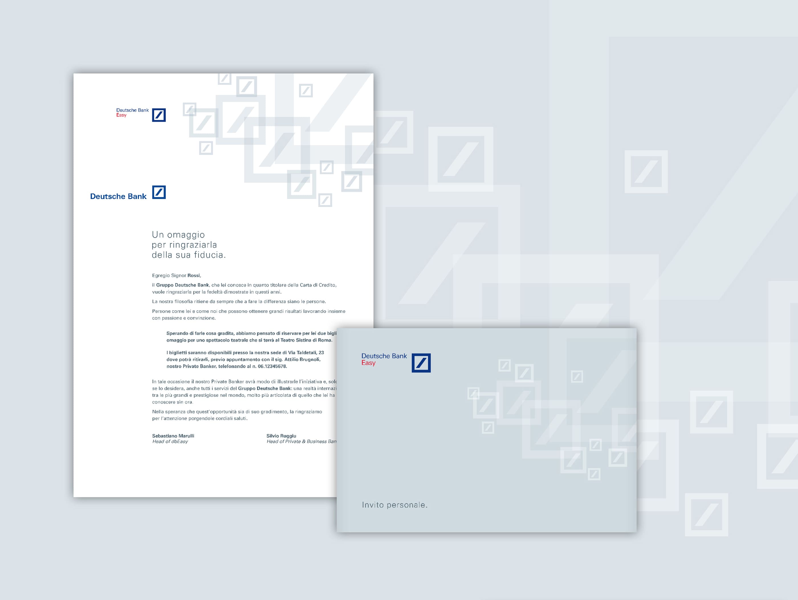 lettera e busta comunicazione deutsche bank
